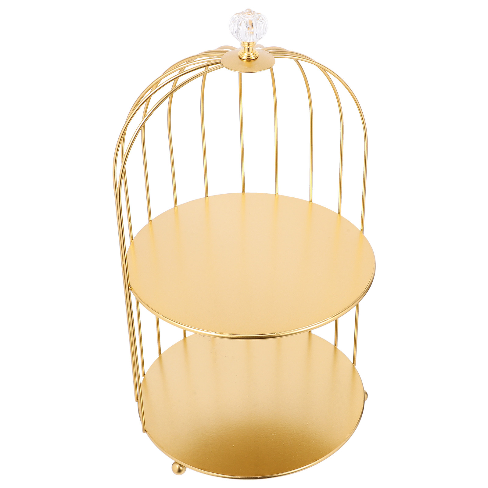 Cupcake Stand Tier - Birdcage 2 Tier Cupcake Stand Golden