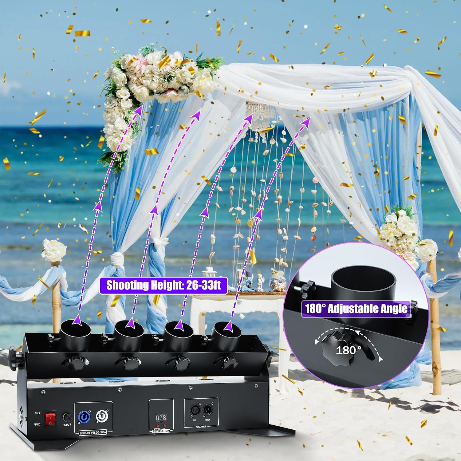 150W 4 Head Electric Confetti  - Confetti Cannon Tube recension och pris