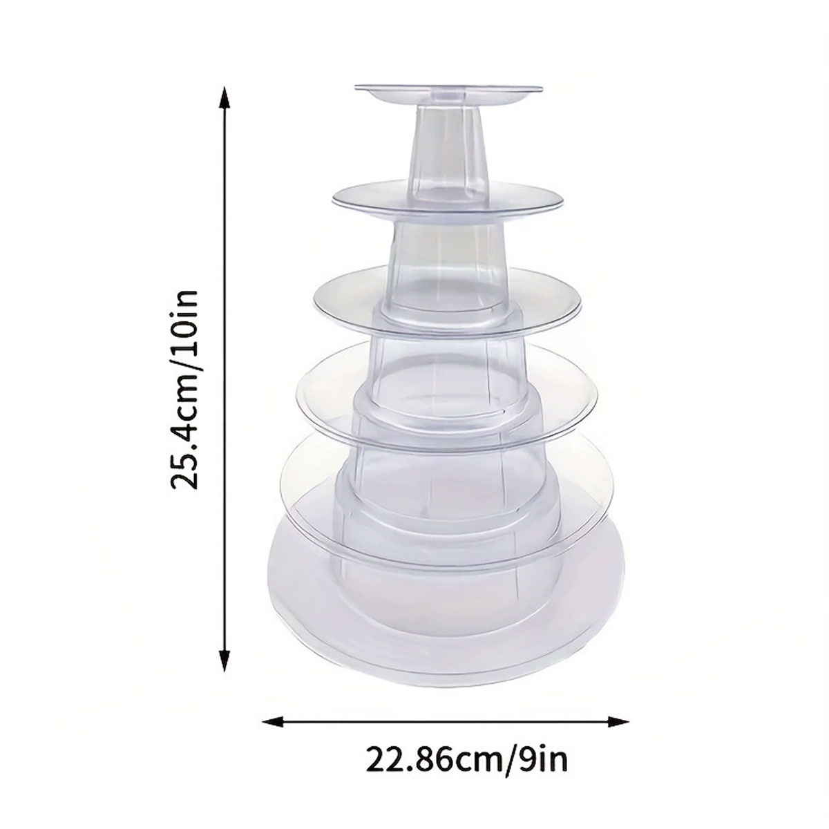 1PC 6-Tier Round Plastic Clear - Cupcake Stand Tier recension och pris
