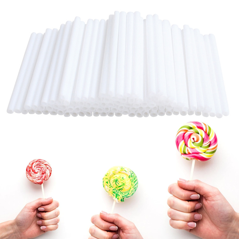 100Pcs DIY Candy Sticks Lollip - Cotton Candy Cone recension och pris