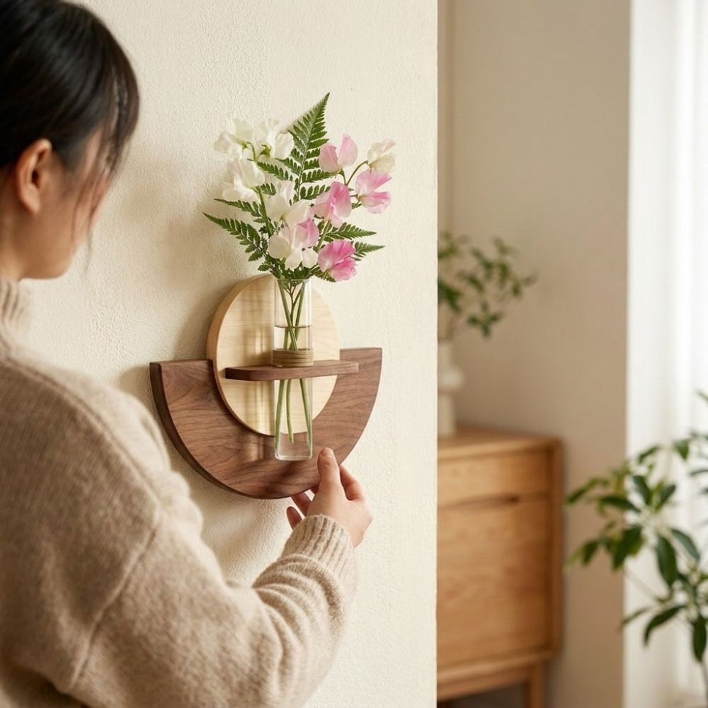 Oval Wood Wall Mount Flower Sh - Flower Wall Panel recension och pris