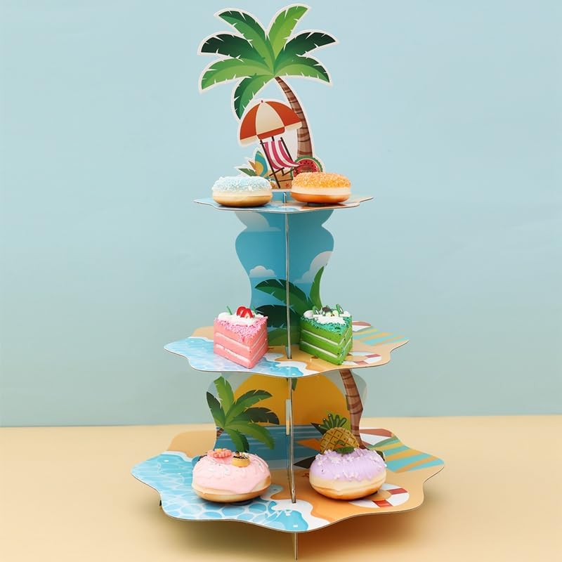 3 Tier Hawaiian Beach Cupcake  - Cupcake Stand Tier recension och pris