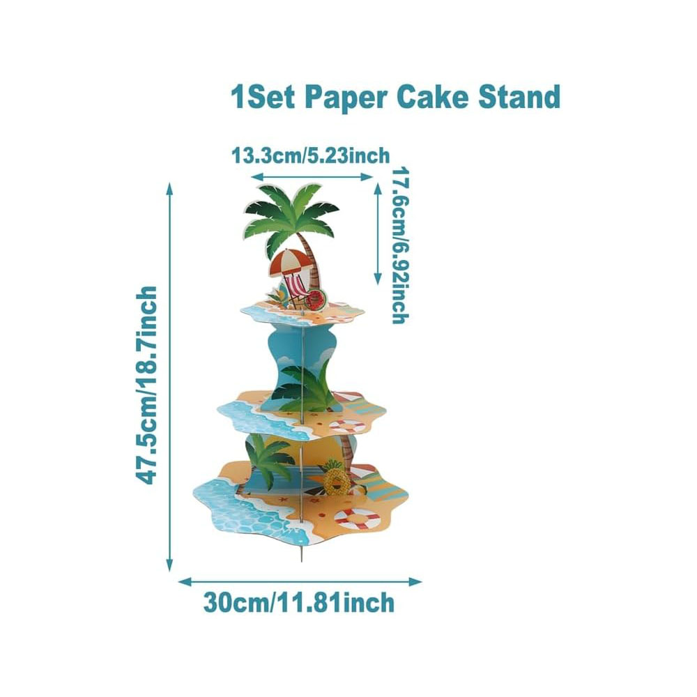 3 Tier Hawaiian Beach Cupcake  - Cupcake Stand Tier recension och pris