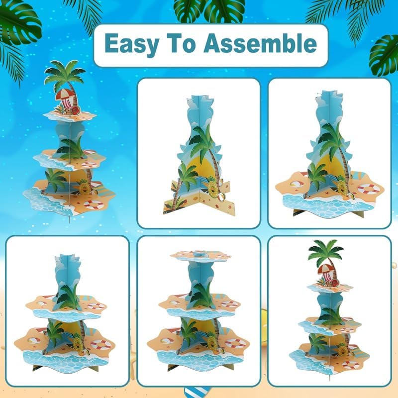 3 Tier Hawaiian Beach Cupcake  - Cupcake Stand Tier recension och pris